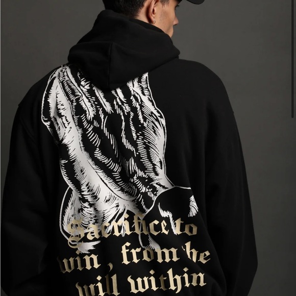 DARC SPORT X ” BODYBUILDING SAVED MY LIFE” PRAYING HANDS CREATOR HOODIE - Picture 5 of 10